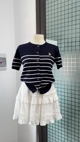 Cam thường áo len thêu gấu màu kẻ xanh thannn #xuhuong #aolengau #thoitrangnu #aolen #dophuongcloth 