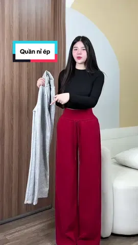 Quần ống rộng nỉ ép phối cạp bản to🥰#quandepgiare #xuhuongtiktok #quanhottrend #huynhchangreview #huynhchang00 