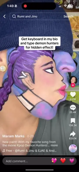 Get keyboard in my bio and type demon hunters for hidden effect! #demonhunters #netflix #kpop #sodapop #jinu #rumi #fyp #foryoupage 
