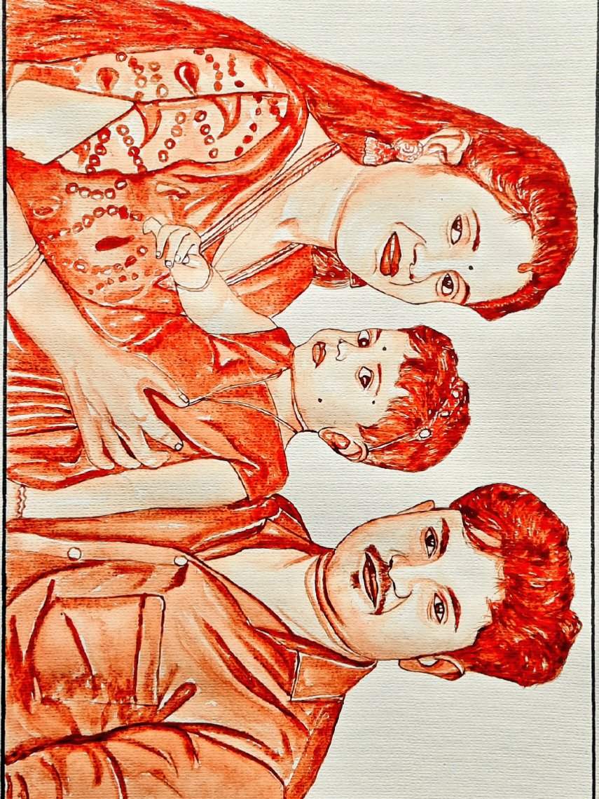 Family Blood Art 🥰😍 (0758836677) #bloodart #blooddrawing #art #batticaloa #srilanka 