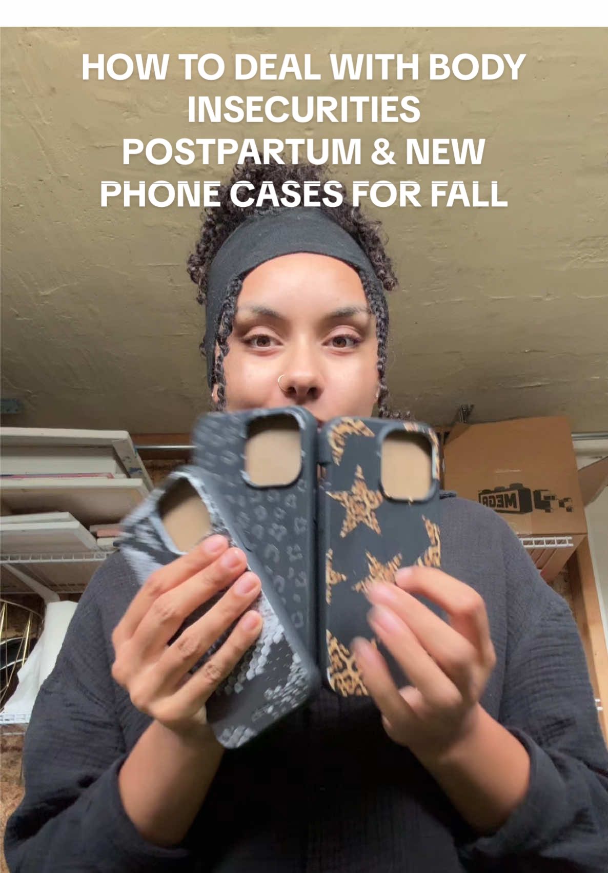What helps you feel confident when insecurities show up? Phone cases are from: @Pela Case  #firsttimemom #postpartum #postpartumbody #postpartumjourney 