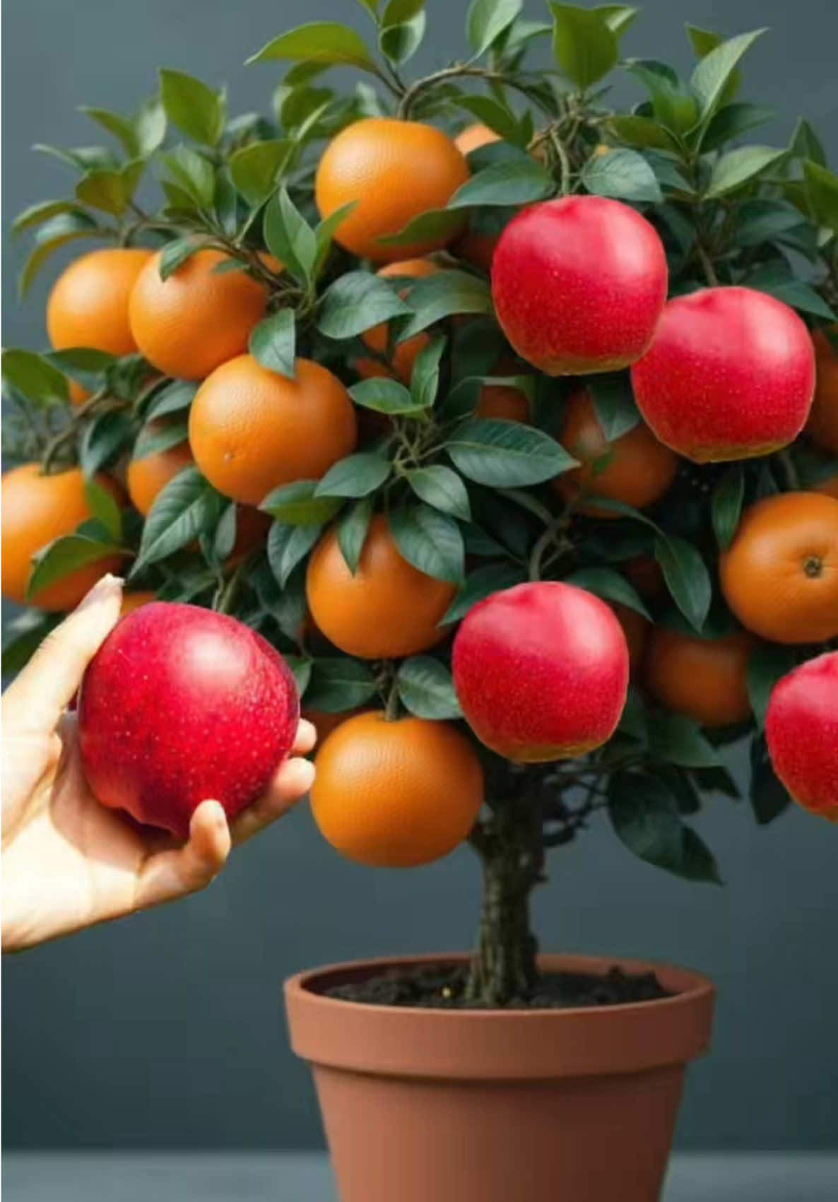 A new idea to propagate apples with oranges to produce fruit together.#growing #apple #Orang 
