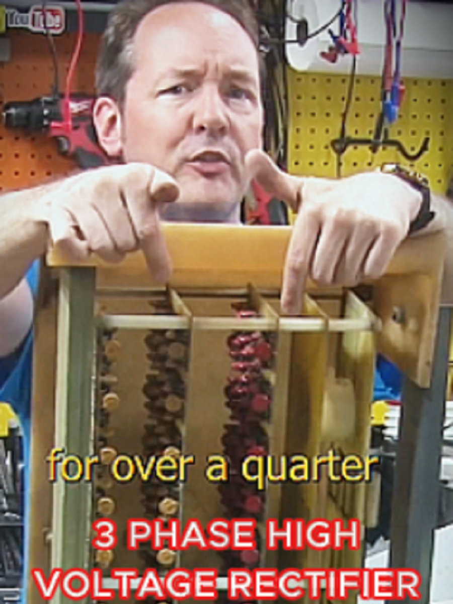 3 Phase High Voltage Rectifier #engineering #highvoltage #scienceexperiments #educationall #electricity#chrisboden #science