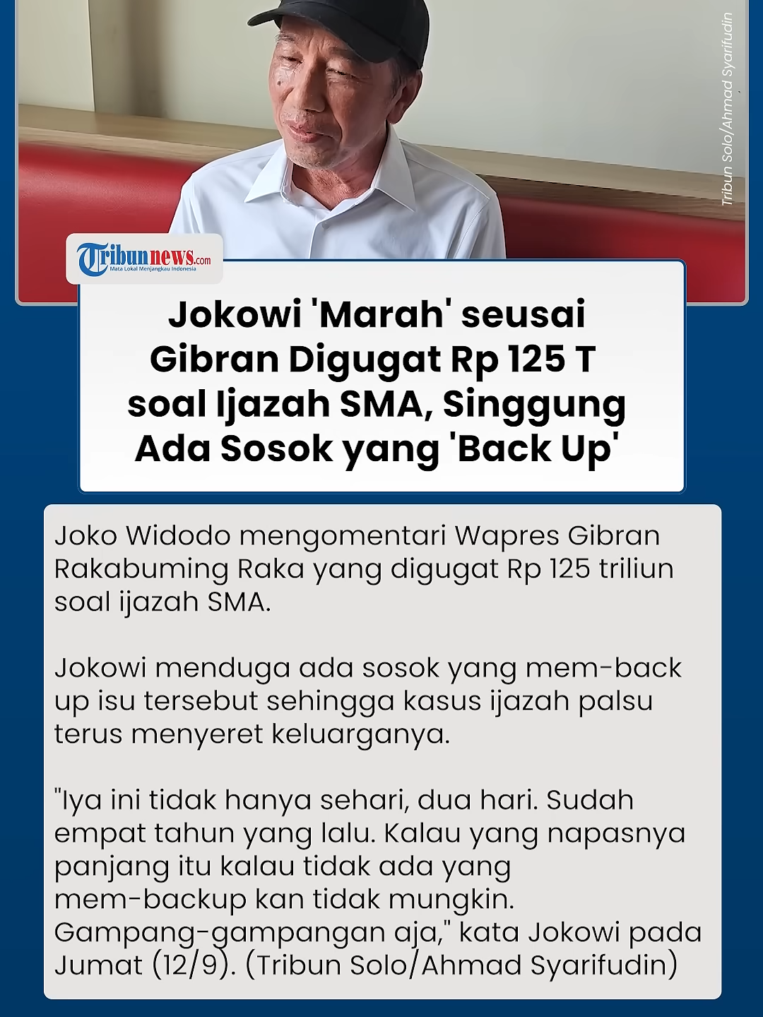 Jokowi 'Marah' seusai Gibran Digugat Rp 125 T soal Ijazah SMA, Singgung Ada Sosok yang Back Up #jokowi #gibran #ijazahsma #beritaterkini #tiktokberita