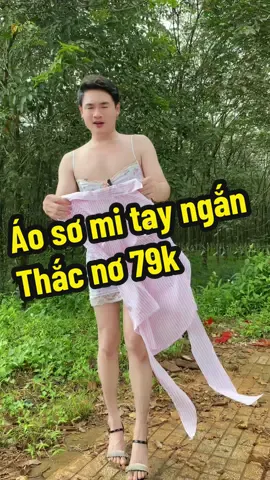Áo sơ mi tay ngắn có nơ  #phuoctuktoc5 #viraltiktok #vaynguquyenru #review #danba 