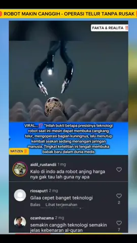 DUNIA MAKIN CANGGIH,SEBUAH ROBOT OPERASI TELUR TANPA NGERUSAK #tiktokviral #trendtiktok #fypage #masukberanda #viralhariini #beritaterkini 