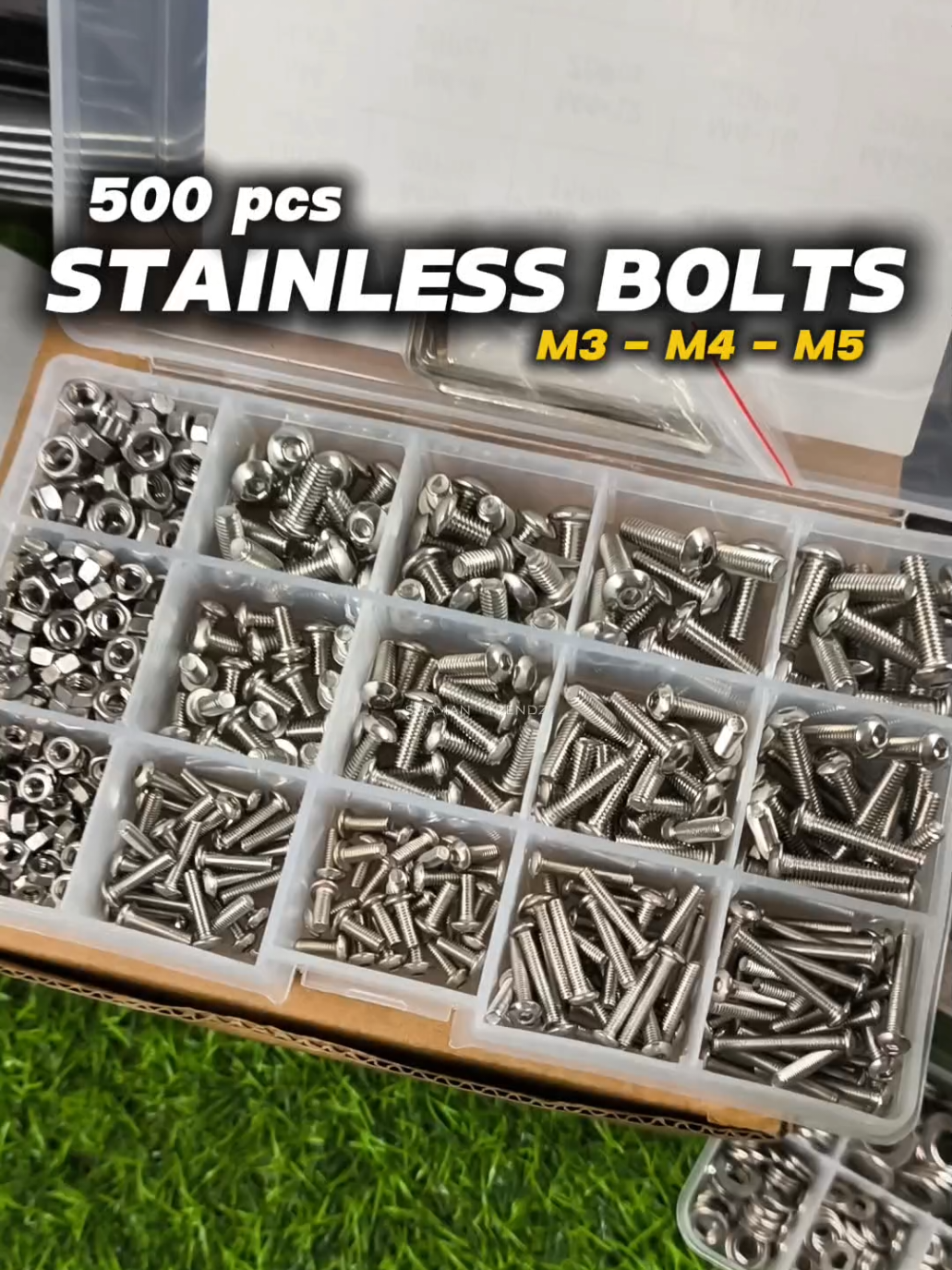 All in 1 box🔥 #500pcs hexagon Stainless Bolts & Nuts💯✅ M3 M4 M5 #stainlessbolts #motorcycle #bolts #Universal 