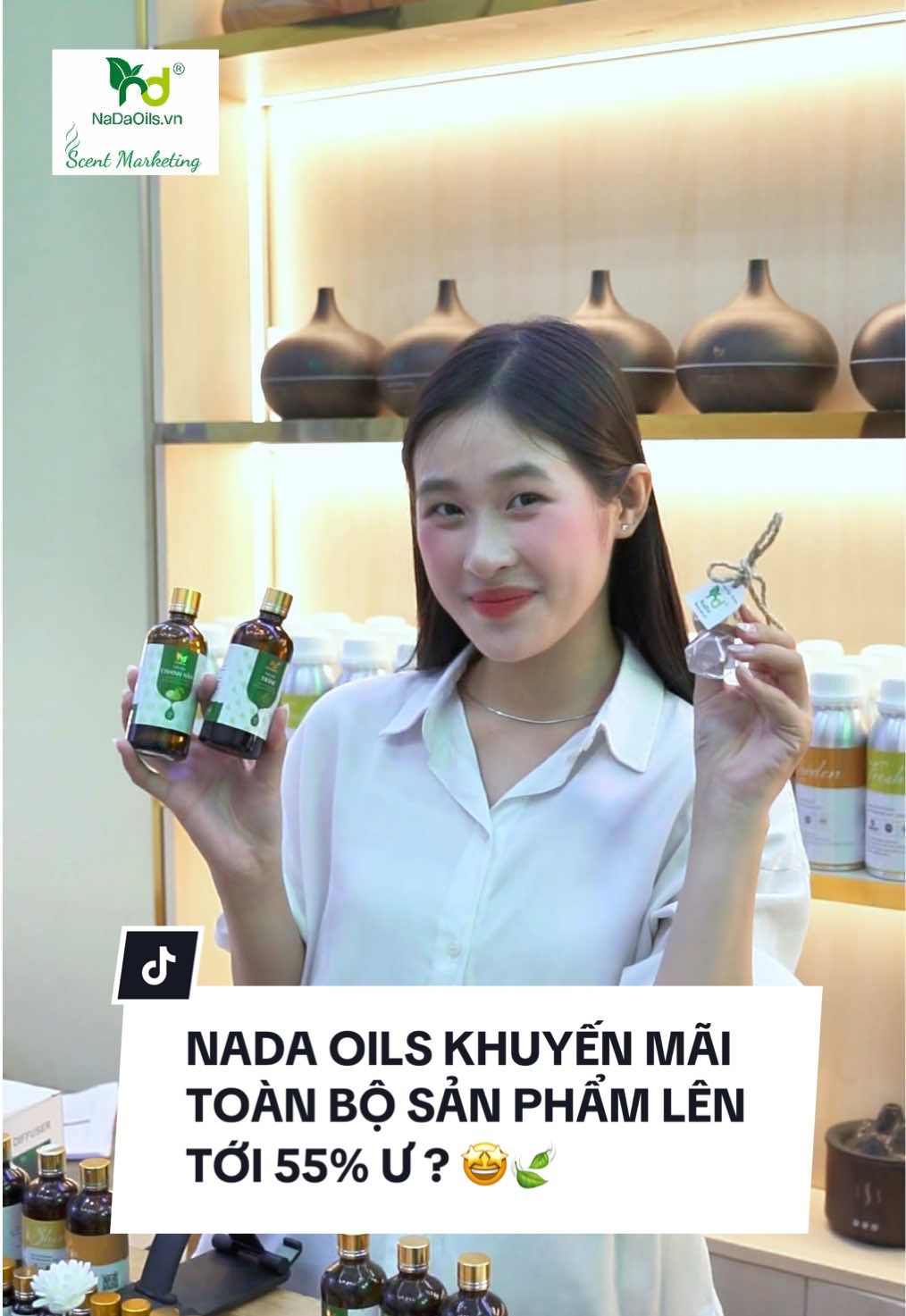 Hiện NaDa Oils đang có chương trình khuyến mãi toàn bộ sản phẩm, trải nghiệm ngay thôi 😇 #nadaoils #maykhuechtantinhdau #tinhdauthiennhien 