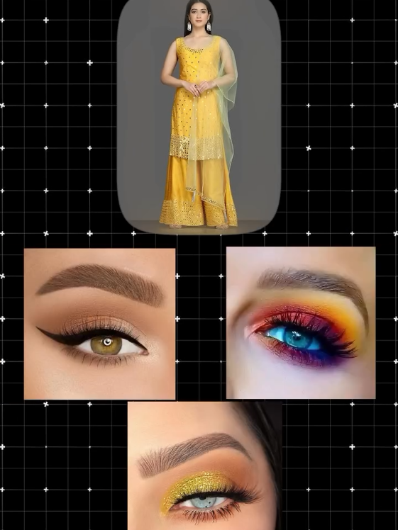 Eye makeup according to your dress #eyemakeup #eyes #makeup #makeuphacks #viral 