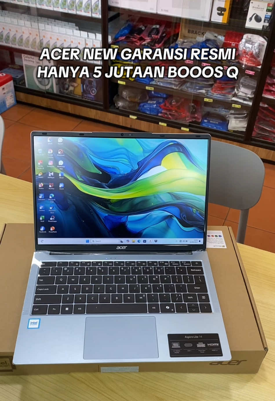 Laptop acer aspire lite n150 series keluaran terbaru, ram 8 GB / SSD 512 GB NEW. Kunjungi store kami boss Q 💻 : GALLERY COM ☎️ : 0821 72820022  📍 : Jalan Lintas Medan - B. Aceh  di Gampong Blang, depan pegadaian / dekat my bakso pas sebelah toko helm. Langsa Kota