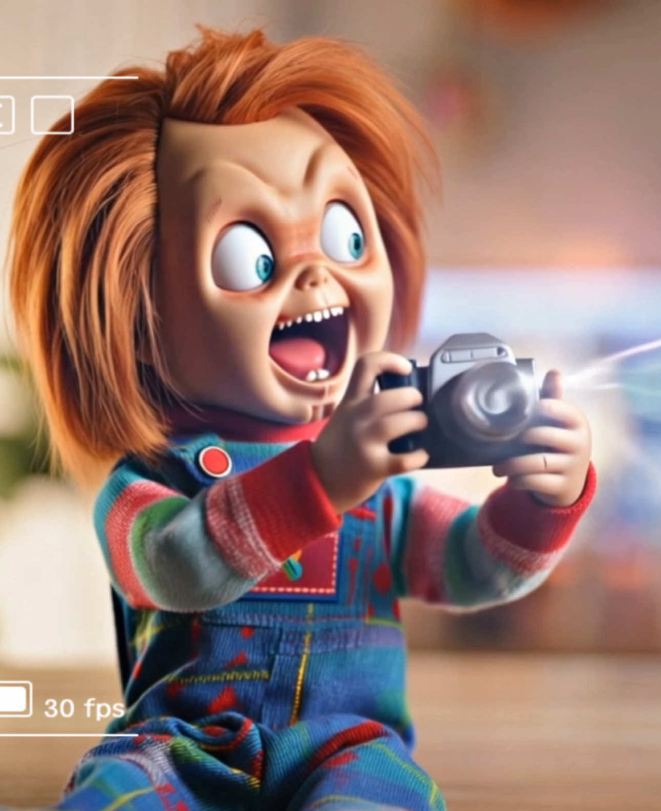 Chucky really is a terrifying photographer… #chucky #Viral #fyp #HorrorTok #Trend 