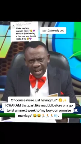 Replying to @ayo__olami0 Of course we’re just having fun” 🤭✨ I CHAKAM that part like maddd before una go twist am next week to ‘my boy don promise marriage’ 😂😂🏃🏃🏃💨.  #koyin #KoyinSanusi #isabella #BBNaijaS10 