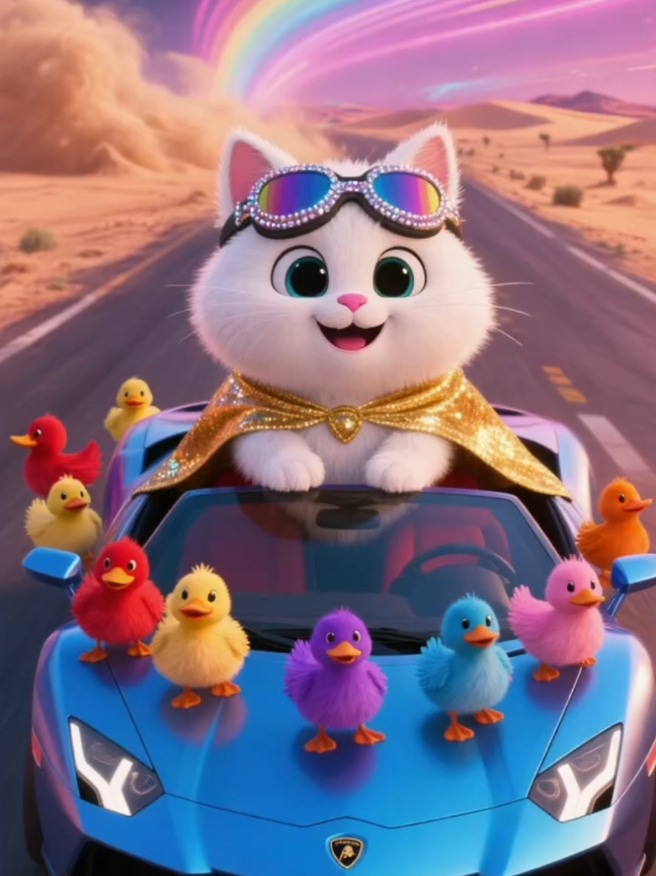 Bé mèo lái xe ô tô #kenhchotre #cartoon #hoathinh #tiktokkids #nhacthieunhivuinhon 