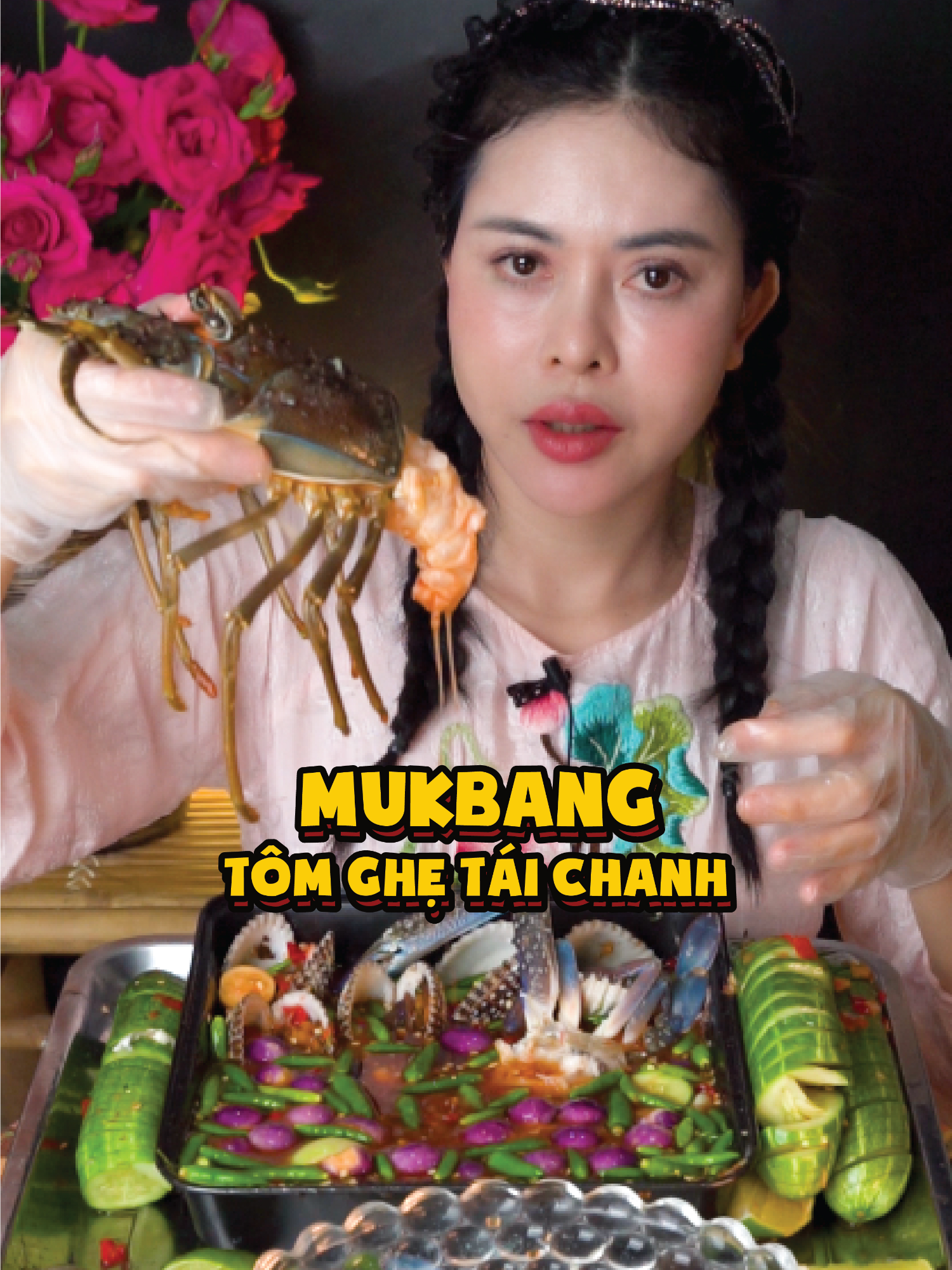Hôm nay ViVi có Tôm hùm, ghẹ tái chanh ăn cùng sốt mắm nhĩ cà tắc #Mukbang #vivithichan #ancungtiktok