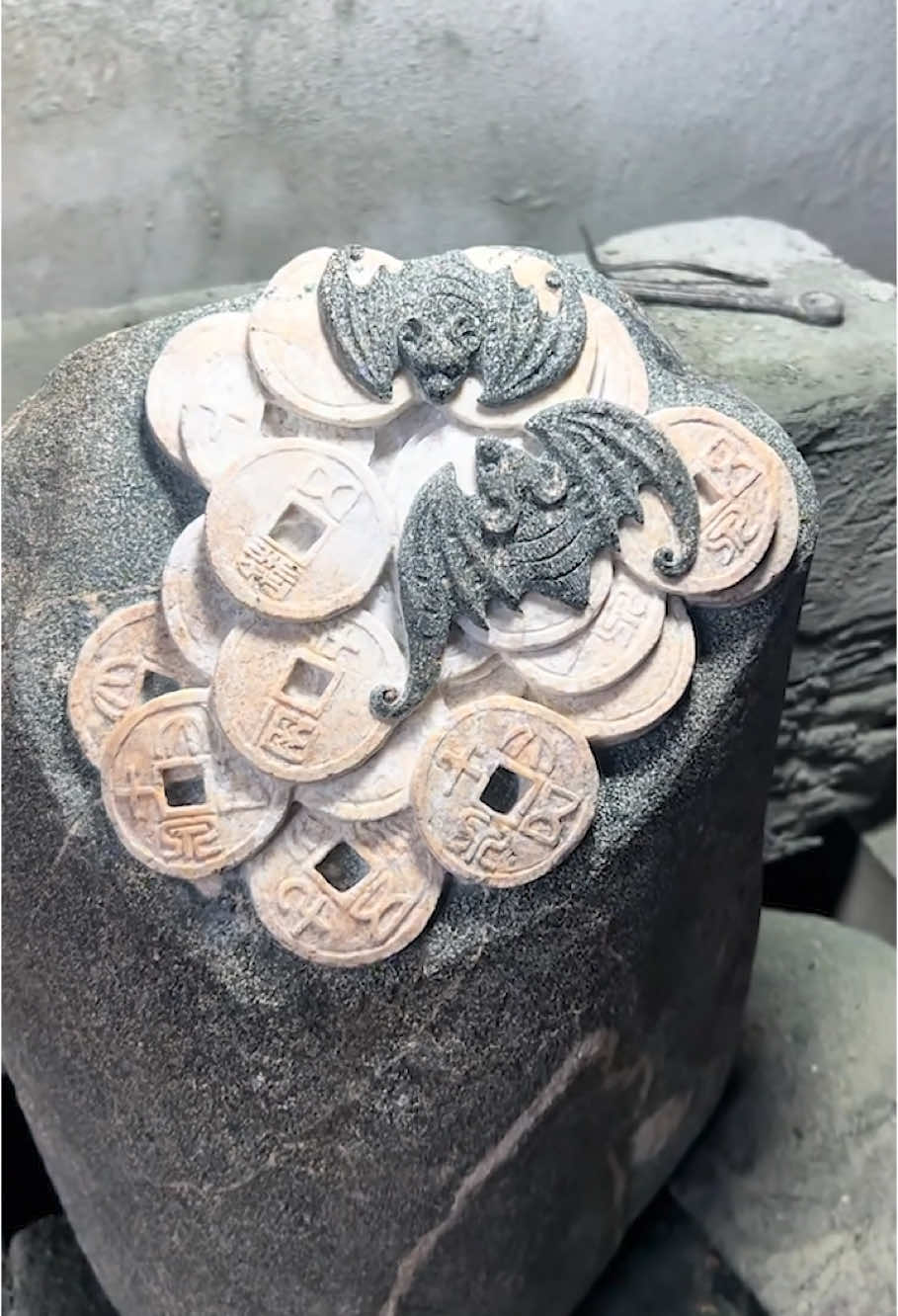Craft. #carve #funny #skillbuilding #obsessedwithit #sculpture #notangry #rock #person #statue 