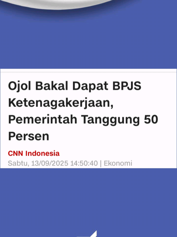 Pemerintah akan memberikan fasilitas BPJS Ketenagakerjaan bagi para pengemudi ojek online (ojol). Fasilitas ini akan menjamin perlindungan atas risiko kecelakaan kerja hingga jaminan kematian bagi para pekerja lepas tersebut. Ia mengatakan nantinya, iuran BPJS Ketenagakerjaan untuk pengemudi ojol dibayar pemerintah 50 persen. 