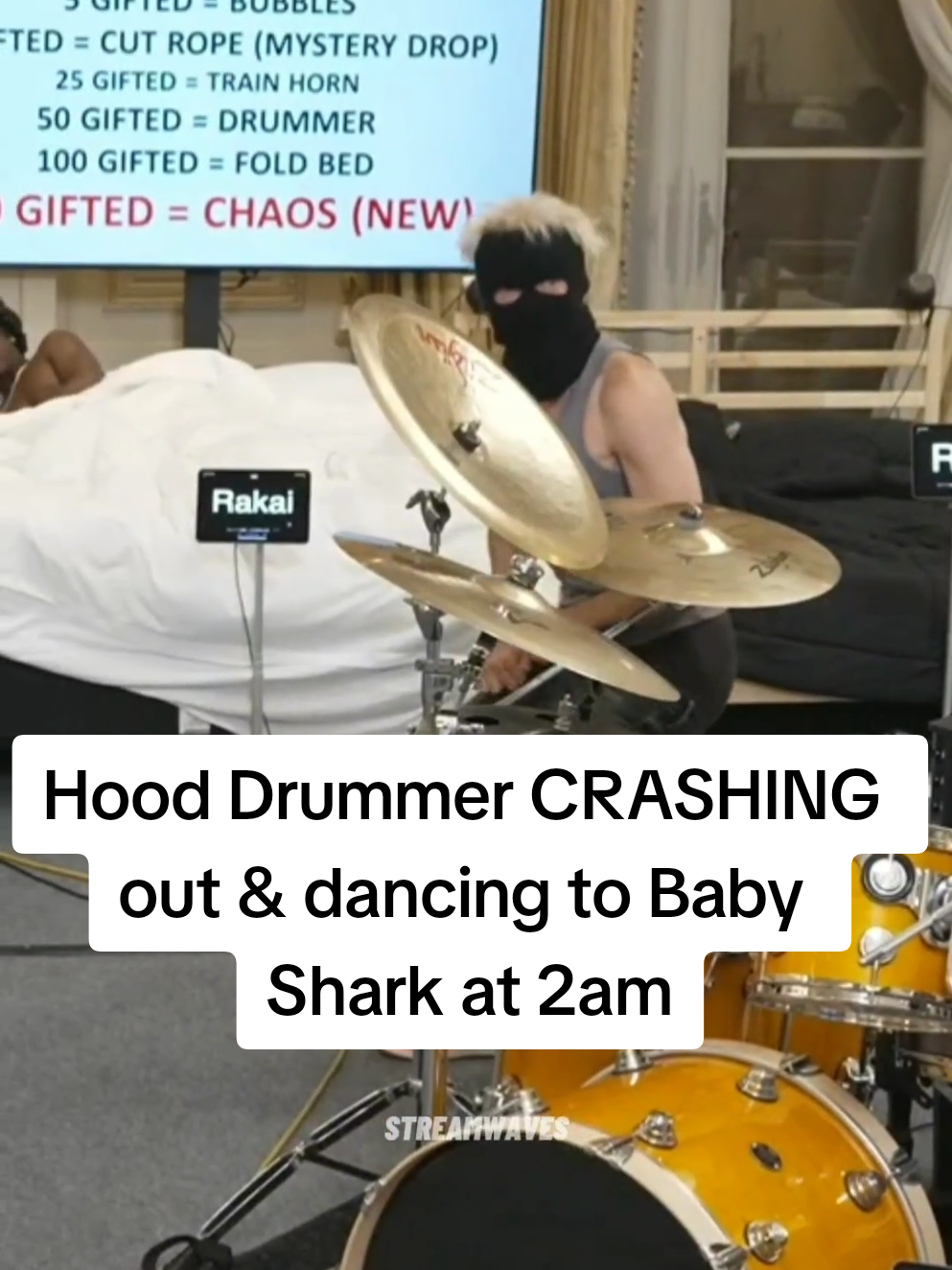 Hood Drummer dancing to Baby Shark #kaicenat #mafiathon #fyp #mafiathon3 #rakai 