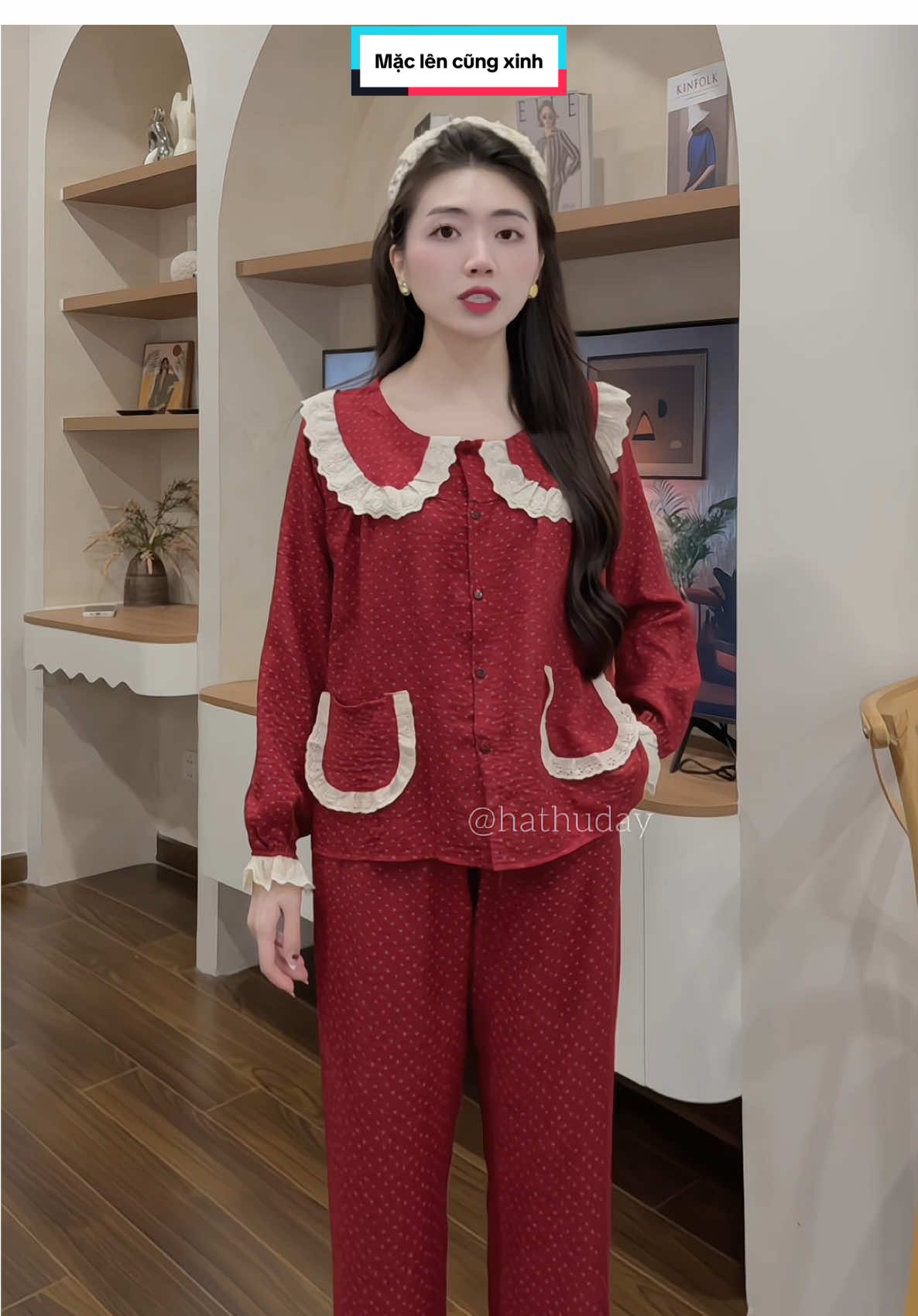 Bộ đồ Ngủ cổ sen hoạ tiết hoa ✨