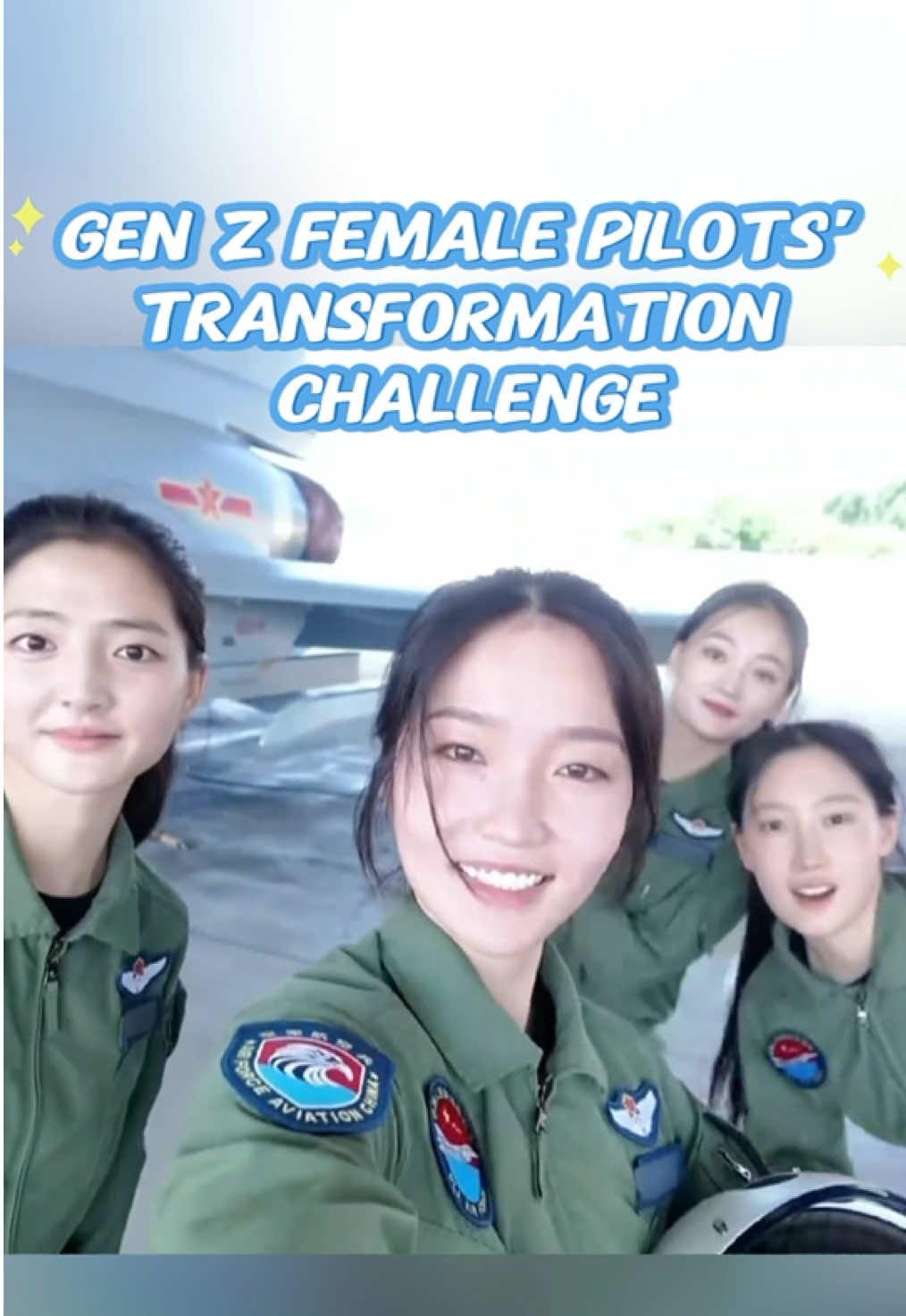 Recently, the Chinese Air Force released a video of its Gen Z female pilots. In the video, they switch from casual wear to flight suits in 30 seconds with swift and sharp movements. #Pilot #transformation #challenge #girlpower #genz #young #flight #suit #power #sharp #brave #female #fyp 