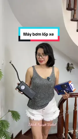 Máy bơm lốp xe ô tô xe máy xe đạp #nguyetviettel #tiktokshop #bomlopoto #xuhuong 