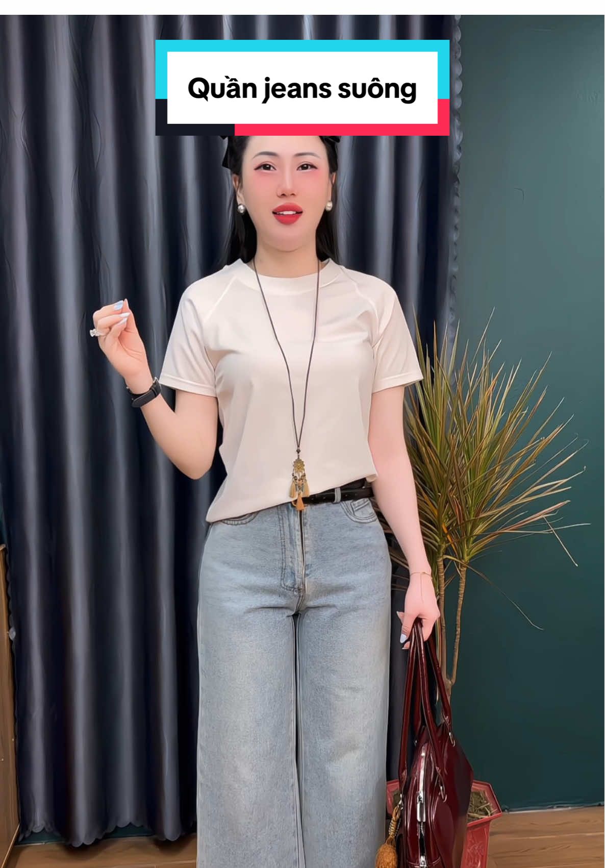 Quần jeans ống suông #yumydunggi #quanjeansongsuong #jeannu #thoitrangnu 
