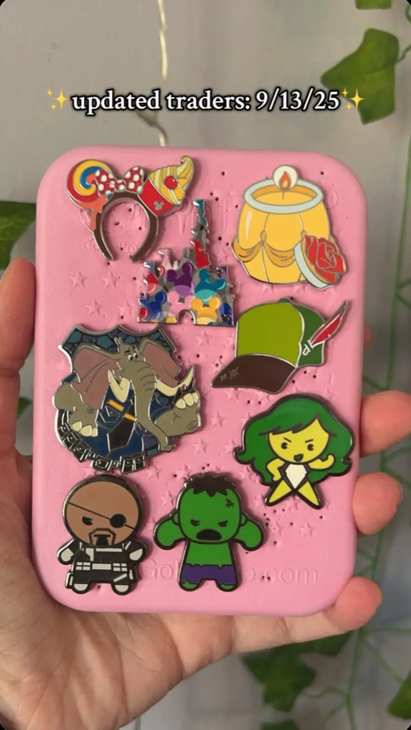 i need to up my game fr (i’ll be stocking UP on my traders next month) #pintrading #pincollectors #updatedtraders #25yearsofpintrading #disneypins 