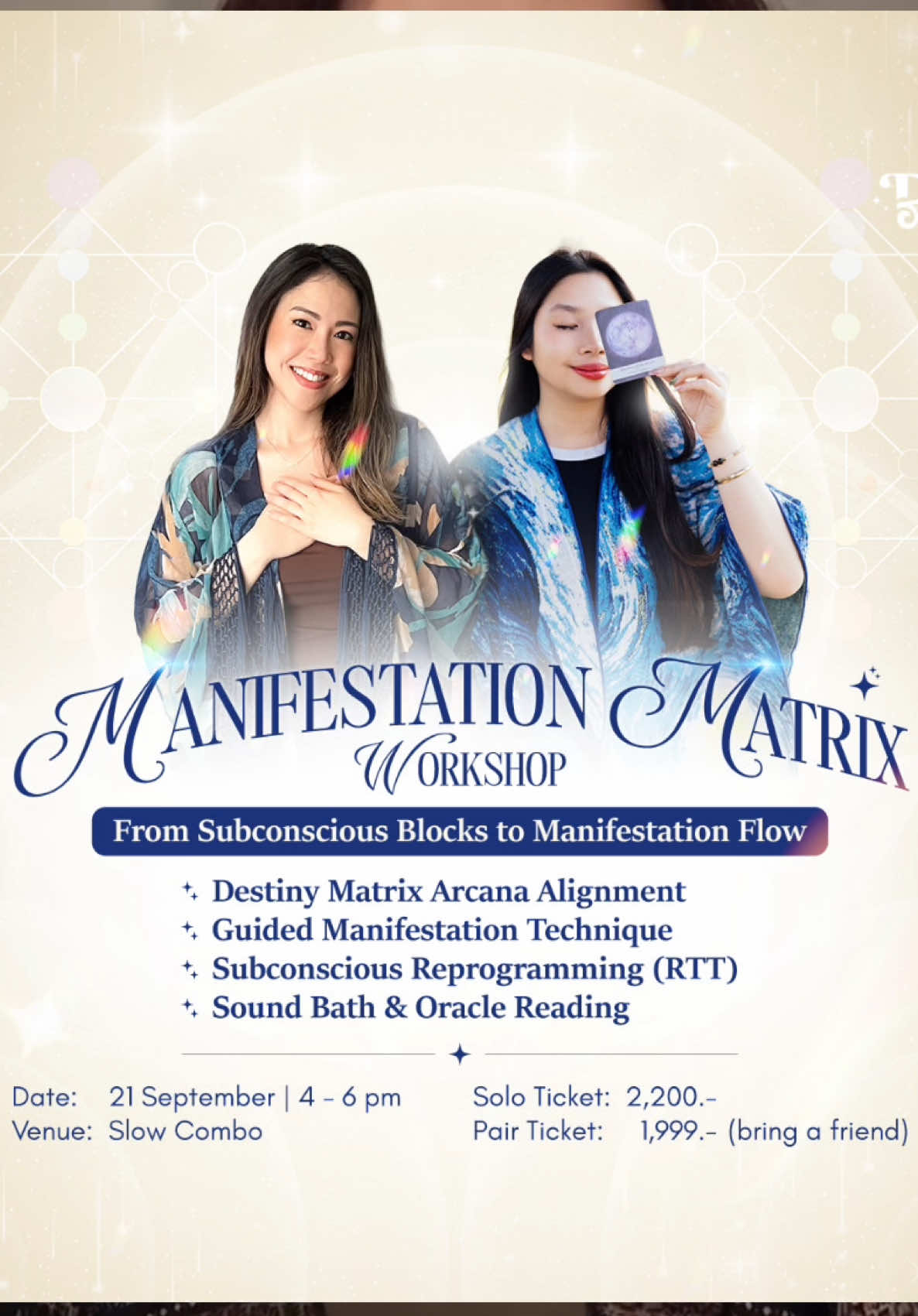 เจอกันที่ Manifestation Matrix Workshop วันที่ 21 กันยานี้นะคะ! #manifest #แมนิเฟส #ดูดวง #สะกดจิต #destinymatrix 