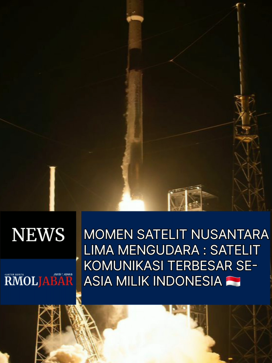 Indonesia kembali mencatat sejarah penting di bidang teknologi antariksa. Satelit Nusantara Lima (SNL) berhasil diluncurkan dari Cape Canaveral, Florida, Amerika Serikat (AS), pada Kamis, 12 September 2025 pukul 08.56 WIB. Satelit ini dimiliki dan dioperasikan oleh PT Pasifik Satelit Nusantara (PSN) dengan dukungan Boeing dan roket Falcon 9 milik SpaceX. Kehadiran SNL disebut sebagai tonggak baru dalam upaya pemerataan akses digital di seluruh nusantara. Mengutip dari Indonesia Baik, Satelit Nusantara Lima ditempatkan pada slot orbit 113° Bujur Timur yang menjangkau seluruh wilayah Indonesia. Dengan kapasitas hingga 160 Gbps dan 101 spot beam Ka-band, satelit ini menjadi satelit komunikasi terbesar di Asia Tenggara. Menggunakan platform Boeing 702 MP dengan bobot sekitar 8 ton, satelit ini dirancang memiliki masa pakai lebih dari 15 tahun. Teknologi Very High Throughput Satellite (VHTS) yang dibawanya juga menjadikan SNL sebagai satelit terkuat milik Indonesia di kawasan Asia. Stasiun darat untuk mendukung pengoperasian satelit ini tersebar di tujuh wilayah, yakni Cikarang, Banjarmasin, Aceh, Bengkulu, Gresik, Kupang, dan Tarakan. 🎥:X//spacex