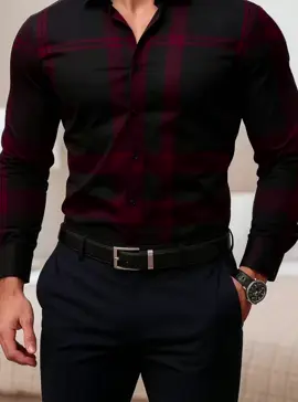 Men's Plaid Print Long Sleeve #fyp #OOTD #tiktokshop #menfashionstyle #gym 