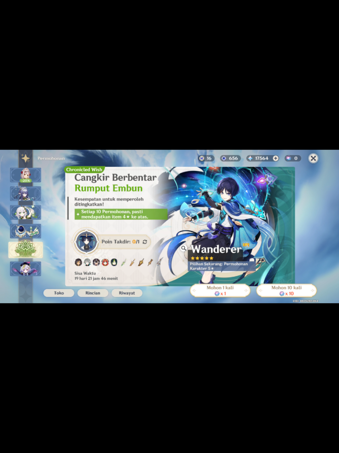 Sebenernya agak hopeless bisa gacha weaponnya juga, soalnya langganan kalah rate off + hard pity. Tapi ternyata #Wanderer pulang lebih cepet, jadi bisa all in signature sampai banner habis😭‼️ Ternyata gak sia-sia aku bangun wishing spot selama sebulan terakhir ini ╥﹏╥ . . . #GenshinImpact #foryoupage #lewatberanda #gacha
