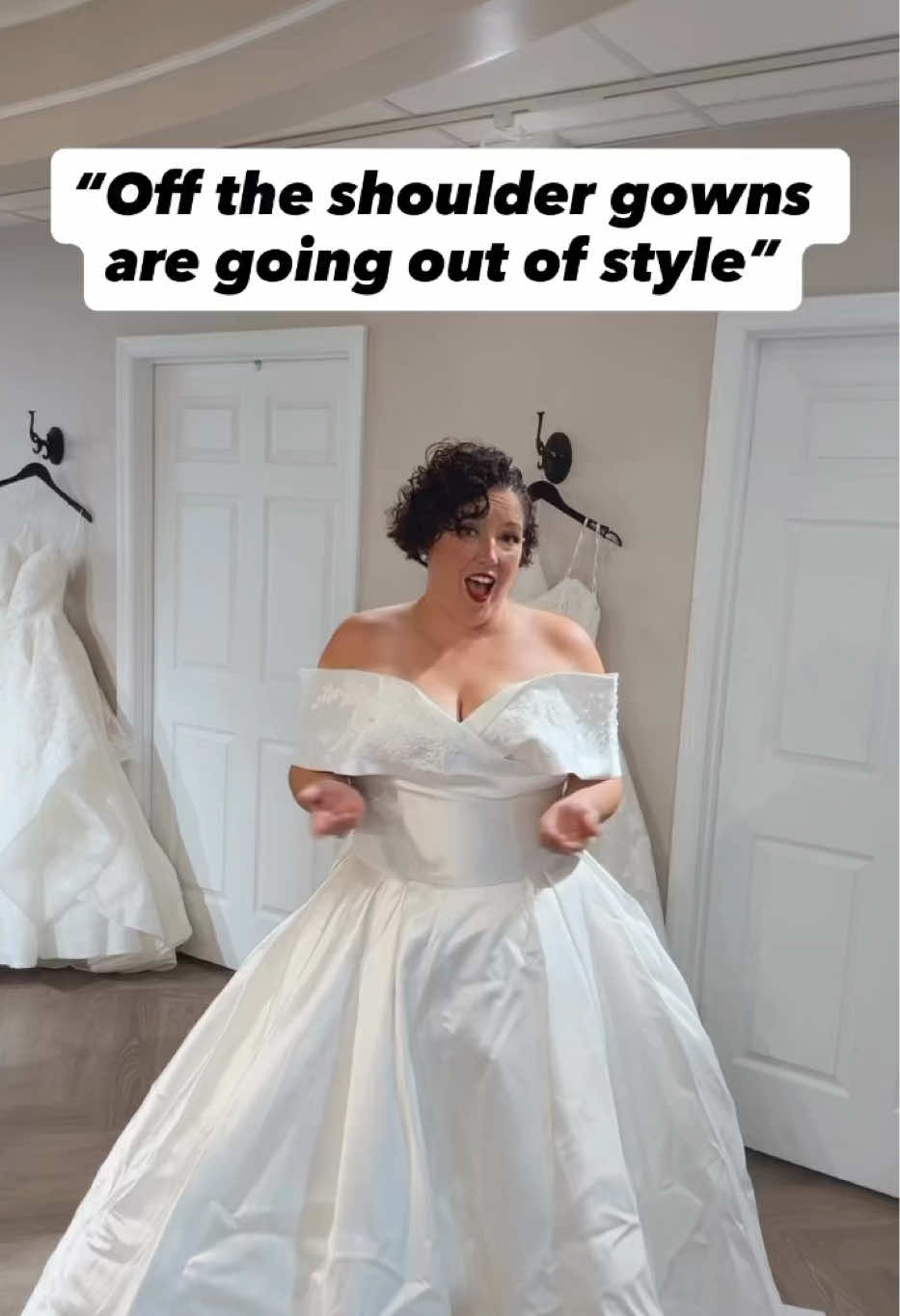Happy Say Yes Saturday!  Off the shoulder gowns are IN! Just like this dress from @abellabride named Brooks 💖💖💖 @allurebridals #allurebridals #bride #bridal #bridalgown #wedding             @Allure Bridals 
