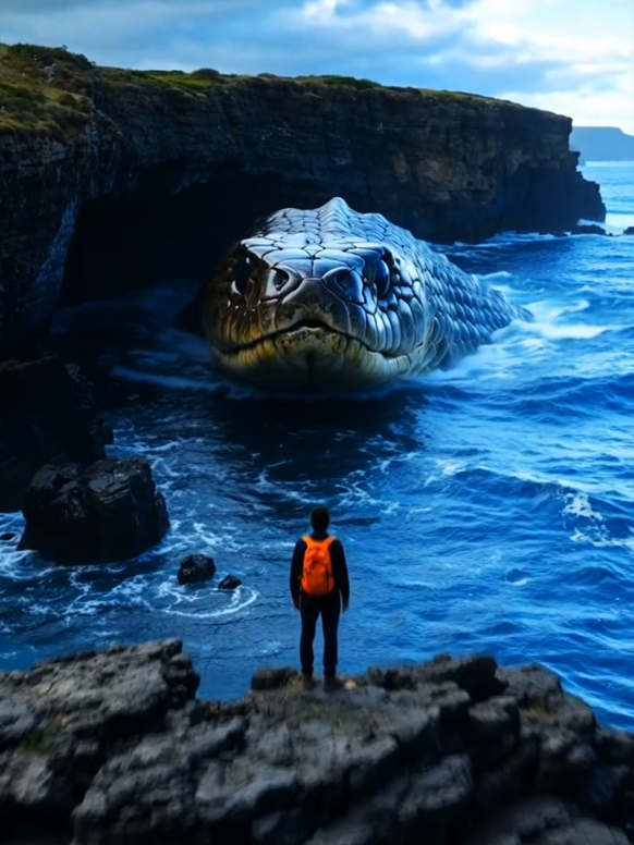 What would you do if you saw this happening in front of you — fight, run, or freeze? 👀⚡ #ai #amazon #giant #scary #anaconda 