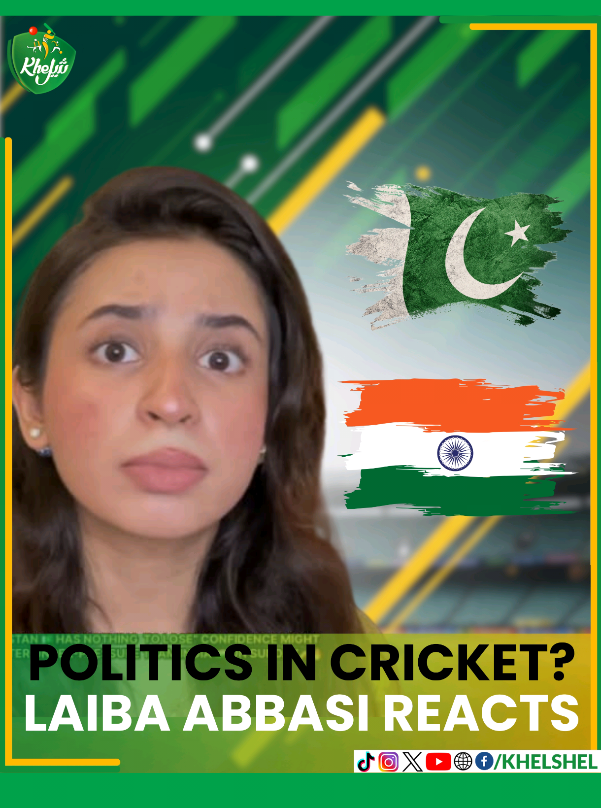 “From boycott to commentary box 👀🔥 Laiba Abbasi reacts to India bringing politics into cricket & ex-players switching sides. Should politics stay out of sports? 🏏 #AsiaCup2025 #PakistanCricket #IndiaCricket #LaibaAbbasi #KhelShel
