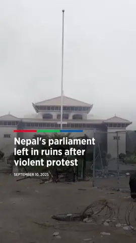 Nepal's parliament left in ruins after violent protest. #abscbnnews #fyp #news #newsph