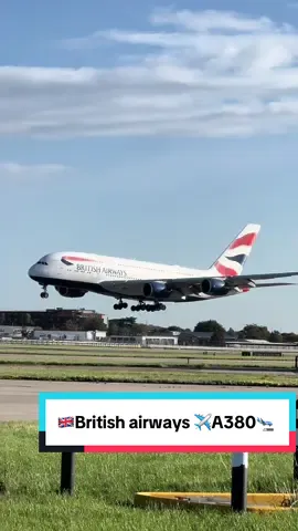 🇬🇧✈️British Airways A380 landing ☀️✨✈️🛬 #british #airbus #a350 #planespotting #aviation @British Airways 