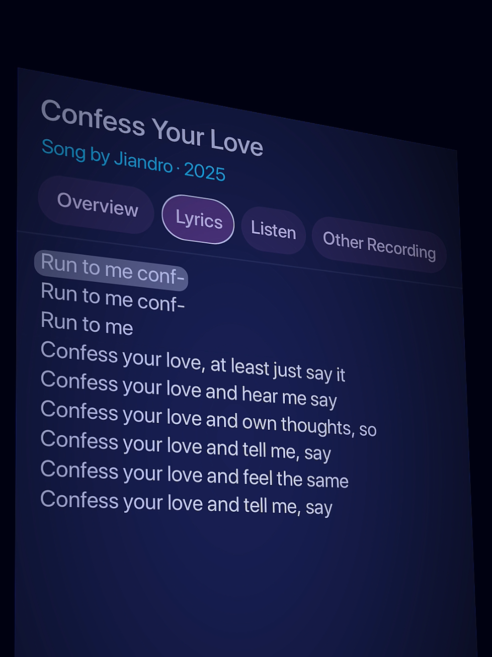Run to me, Confess your love 🎶🎧 #lyrics #music #confessyourlove #song #lyriqueenn 