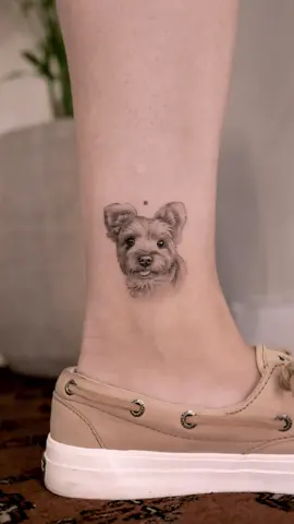 Yorkies have so much fun texture and work great as a tattoo. Book yours today! #yorkie #yorkiesoftiktok #dogtattoo #pettattoo #dogs