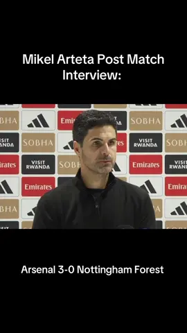 Mikel Arteta Post Match  Interview: Arsenal 3-0 Nottingham Forest #arteta #fyp #arsenal #nottinghamforest #PremierLeague 