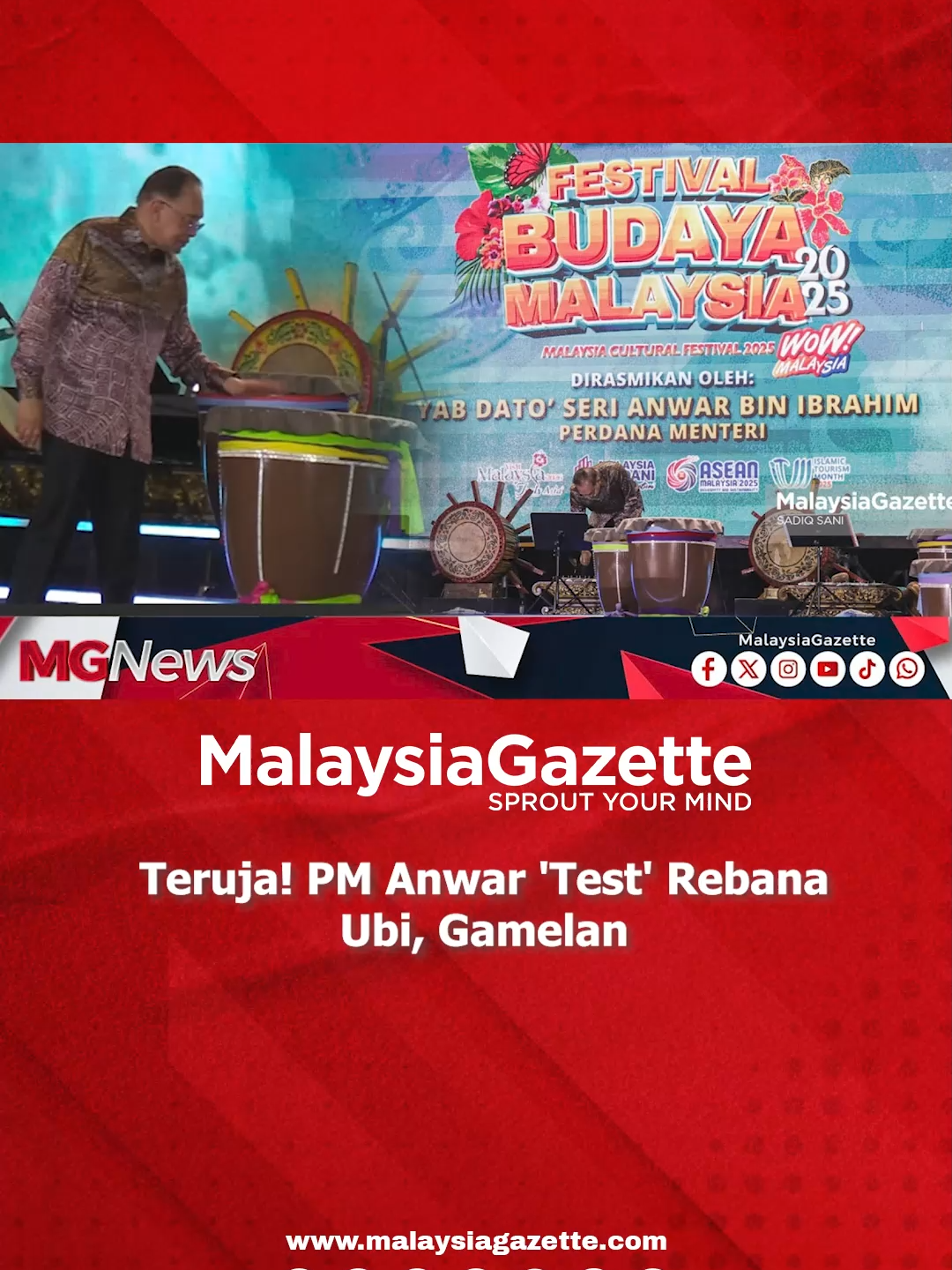 Teruja! PM Anwar 'Test' Rebana Ubi, Gamelan . . . #PMX #MalaysiaGazette