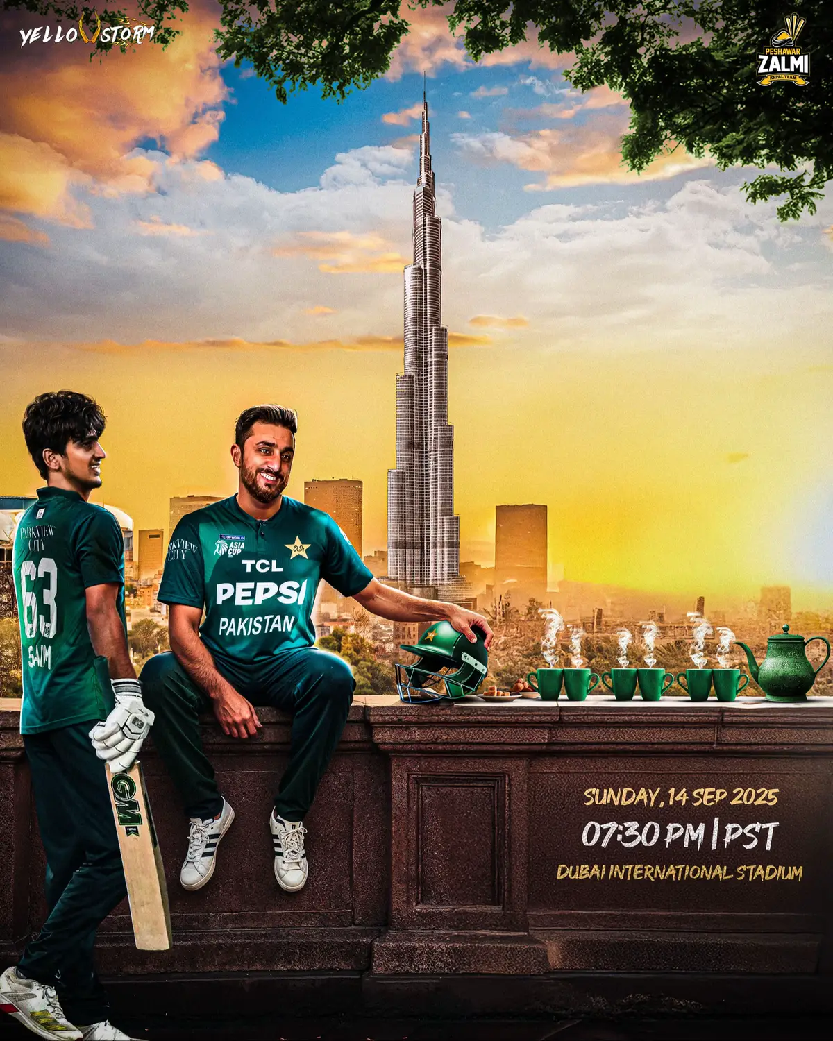 Respect the game, fear the roar 💚🔥🏟️ #Zalmi #YellowStorm #ZalmiXLegacy #AsiaCup2025 #PakvsInd 