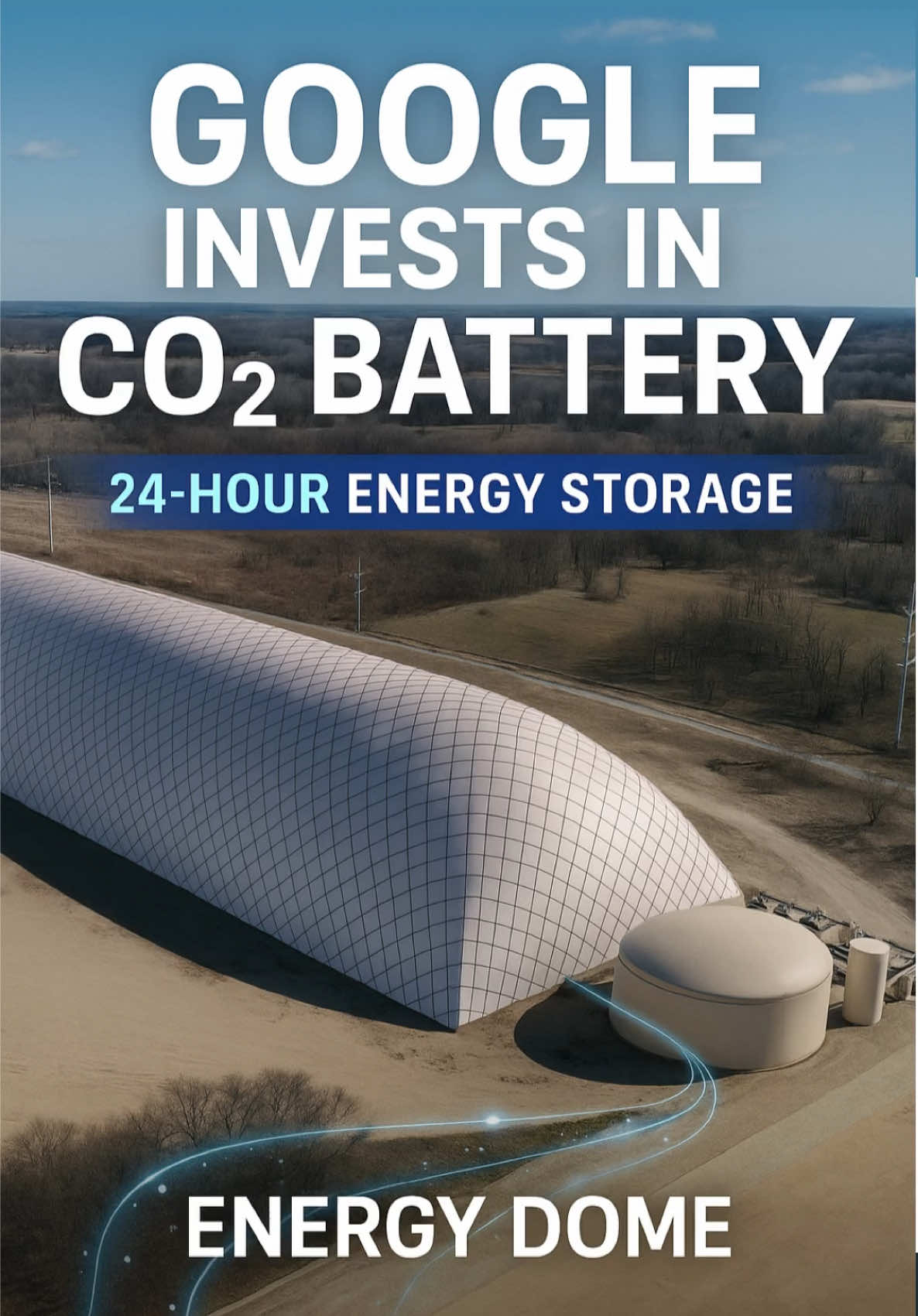 Google just made a strategic investment in Energy Dome’s CO2 Battery technology that can store energy for 8-24 hours using compressed carbon dioxide instead of lithium or other rare materials. Detailed Description: This breakthrough energy storage system works by compressing CO2 gas into liquid during charging, then releasing it through turbines to generate electricity when needed. Unlike traditional lithium batteries that typically last 4 hours, Energy Dome’s CO2 Battery can provide continuous power for 8-24 hours with 75% efficiency. Key Facts: • Google’s first major investment in long-duration energy storage technology • 8-24 hour energy storage duration vs 4 hours for typical lithium batteries • 75% round-trip efficiency with no degradation over 30+ year lifespan • Uses common materials: steel, water, and CO2 instead of rare earth minerals • Operating projects in Italy, Wisconsin (USA), and India with 20-200 MWh capacity Technology Breakthrough: The CO2 Battery system eliminates the need for lithium, cobalt, or other critical minerals while providing much longer duration storage. This makes it ideal for supporting renewable energy integration and providing 24/7 carbon-free power for Google’s operations across multiple continents. Real-World Deployments: Energy Dome has successfully operated their first system in Sardinia, Italy since 2022. Alliant Energy is building a 20 MW / 200 MWh facility in Wisconsin, and India’s NTPC is developing a 160 MWh project. Google plans multiple deployments before 2030 as part of their 24/7 carbon-free energy goal. Why This Matters: Long-duration energy storage is crucial for renewable energy adoption. Solar and wind power need storage systems that can bridge the gaps when the sun doesn’t shine and wind doesn’t blow. Traditional batteries are too expensive and short-lived for this application. Sources & Learn More: Company: Energy Dome (Italy) Technology: CO2 Battery long-duration energy storage Google Partnership: Strategic commercial agreement announced July 2025 Deployments: Italy, USA, India with more planned globally Like this video if innovative energy storage solutions interest you! Subscribe for more breakthrough technology analysis and let us know: Would you trust a CO2 battery to power your city for a whole day? #EnergyStorage #CO2Battery #GoogleInvestment #CleanTech #RenewableEnergy     