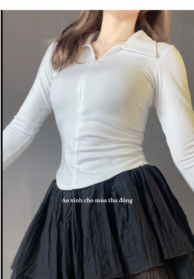 Áo thun dài tay form ôm body siu tôn dáng #aothundaitaynu #aothunombody #aoxinh #aothunnu #thoitrangnu 