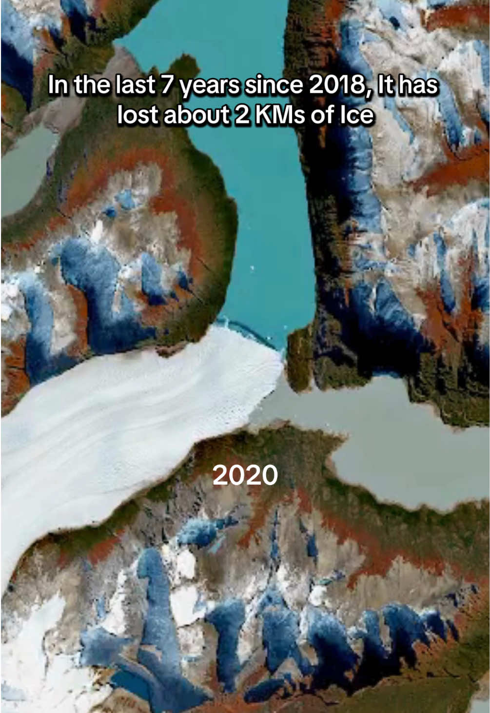 Argentina’s Perito Moreno Glacier, once considered stable, has started to retreat. In the last seven years, the ice front has pulled back by nearly 2 kilometers, with some sections retreating over 800 meters since 2019. Scientists say the glacier is now thinning at a much faster rate than before, making this one of the most visible signs of climate change in Patagonia. #PeritoMoreno #Glacier #Patagonia #ClimateChange #HistoryMap