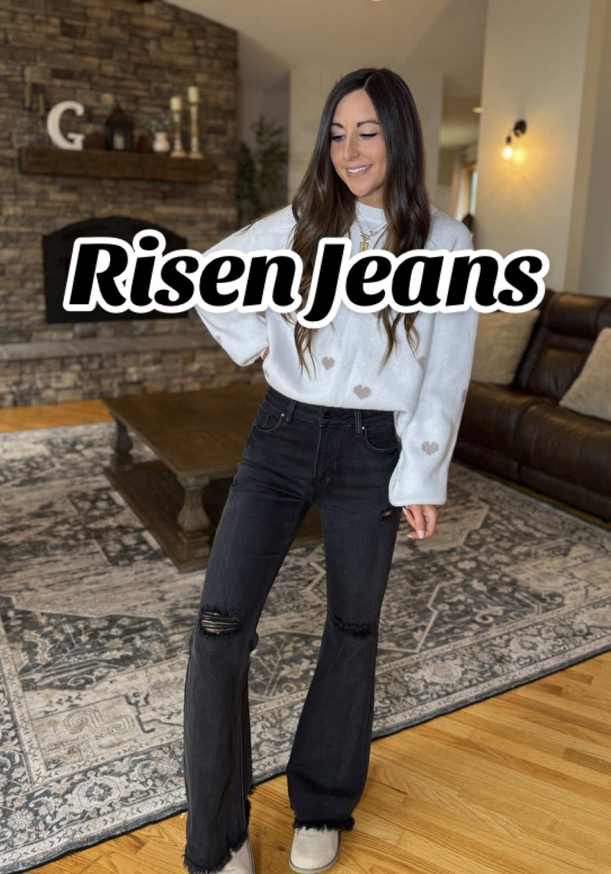 Risen jeans that have two inseam length options..it does not get better!! 🖤 @Wild Oak Boutique #risenjeans #blackdenim #falloutfit #tallgirljeans #momoutfit 