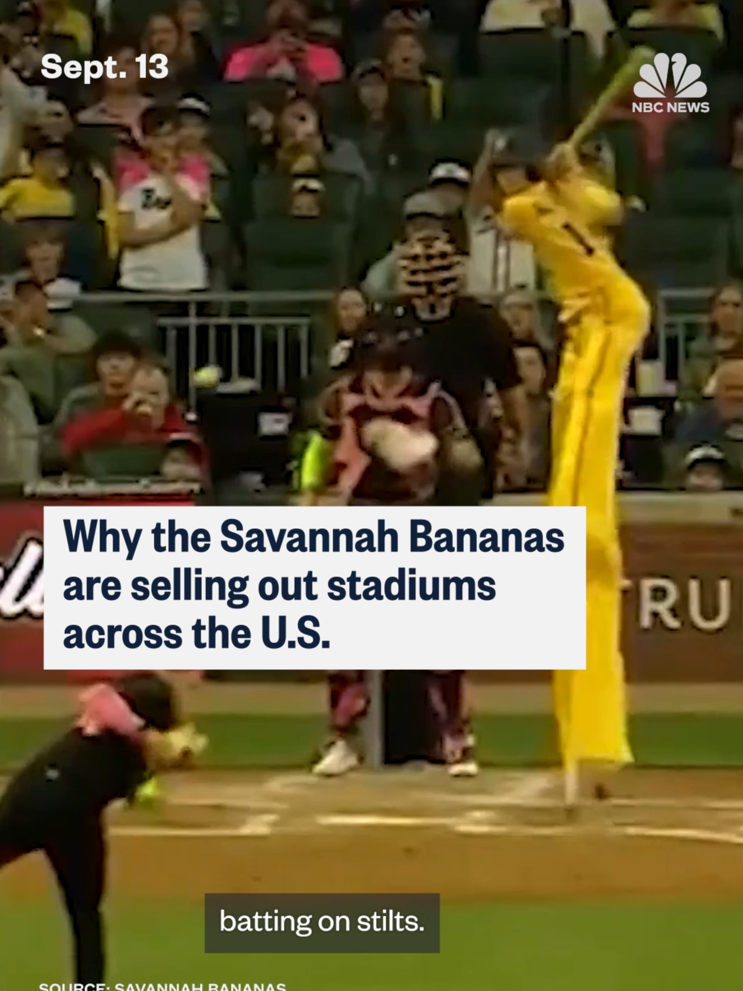 The #SavannahBananas, known for their larger-than-life performances and transforming one of America's favorite pastimes into a viral phenomenon, are selling out major stadiums nationwide for their unique style of #baseball.