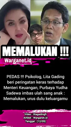 Pesan tegas Lita Gading ke Purbaya Yudha Sadewa. 13/09 #litagading #menkeu #anak #purbayayudhisadewa 