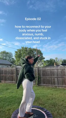 Rebounding is amazing for your nervous system because: 	•Rhythmic bouncing calms fight-or-flight and signals safety 	•Shakes off stress and stored tension 	•Boosts your vagus nerve so you can relax + reset 	•Wakes up body awareness to reconnect mind + body 	•Balances energy—calming if anxious, energizing if tired Bonus: Listening to binaural beats while you rebound adds another layer of regulation. The sound frequencies help synchronize your brain waves, making it easier to feel calm, present, and deeply tuned in.