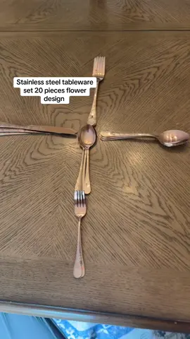 Setting your table for the holiday doesn’t have to be so complicated get yourself this Stainless steel tableware set 20 pieces flower design tagged it below snag it up and follow queenlovefrogs for more amazing products #tablewareset #flowertableware #queenlovefrogs #patternstainlesssteel 