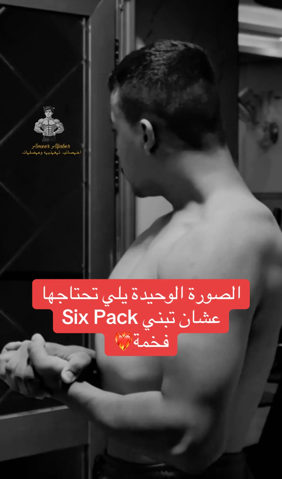 الصورة الوحيدة يلي تحتاجها Six Pack عشان تبني فخمة.  لا تنسى تتابعني عشان أشارك معاك أسرار التمارين. #al_ameer100 #عضلات #كابتن #العراق #fyp 