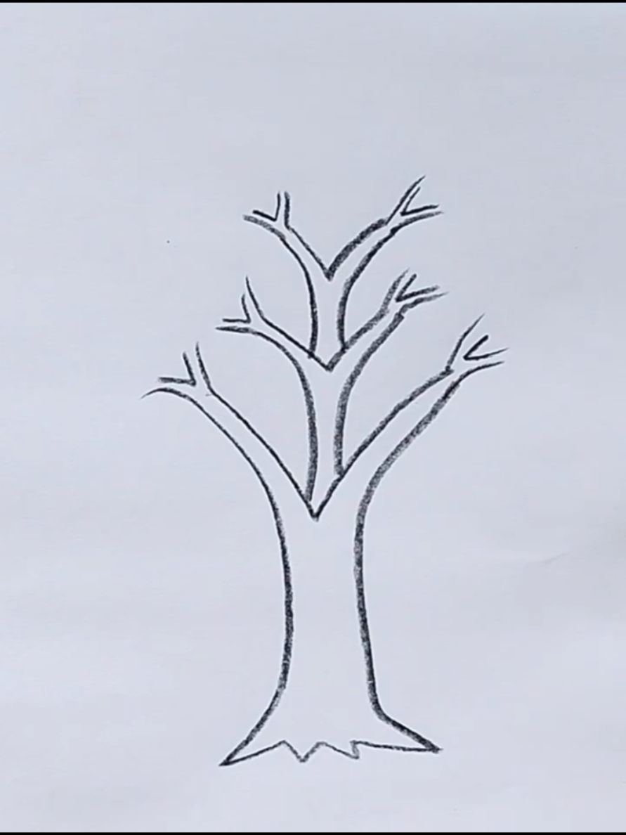 How to draw beautiful tree#drawing #Foryou #creativeartist #artistsoftiktok #arteducation 